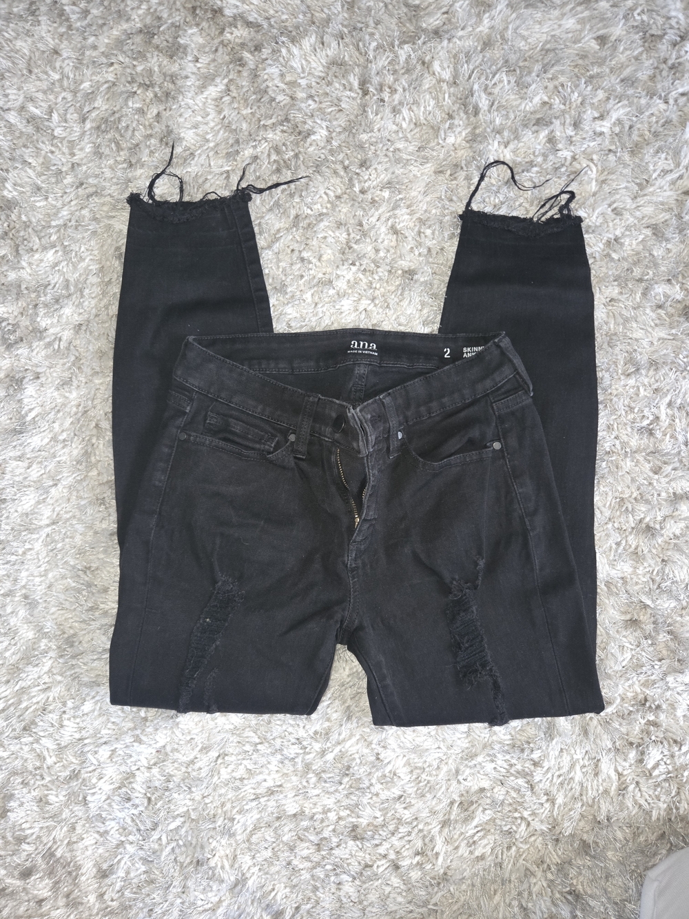 a.n.a Black Ripped High-Rise Skinny Jeans